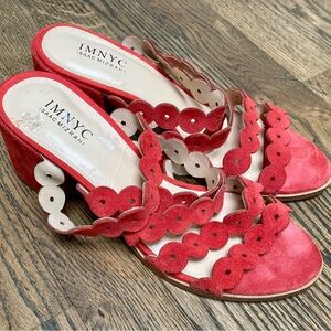 Isaac Mizrahi IMNYC Red Faye Women's Sandals size 6